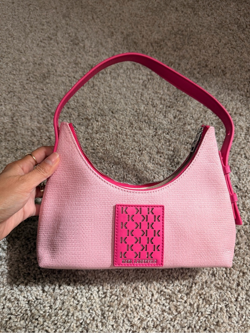 Karl Lagerfeld Two-Tone Pink Mini Shoulder Bag
